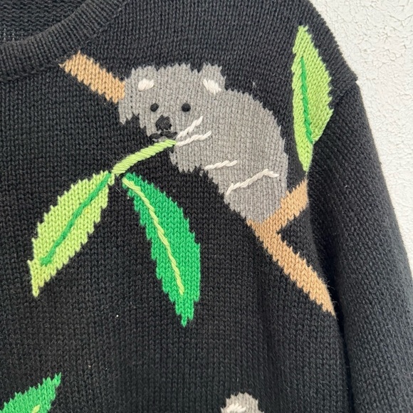 VINTAGE The Quacker Factory Knit Koala Crew Neck Sweater Size Medium - Picture 5 of 12